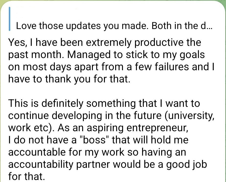 Chris credits accountability support for a month of strong productivity