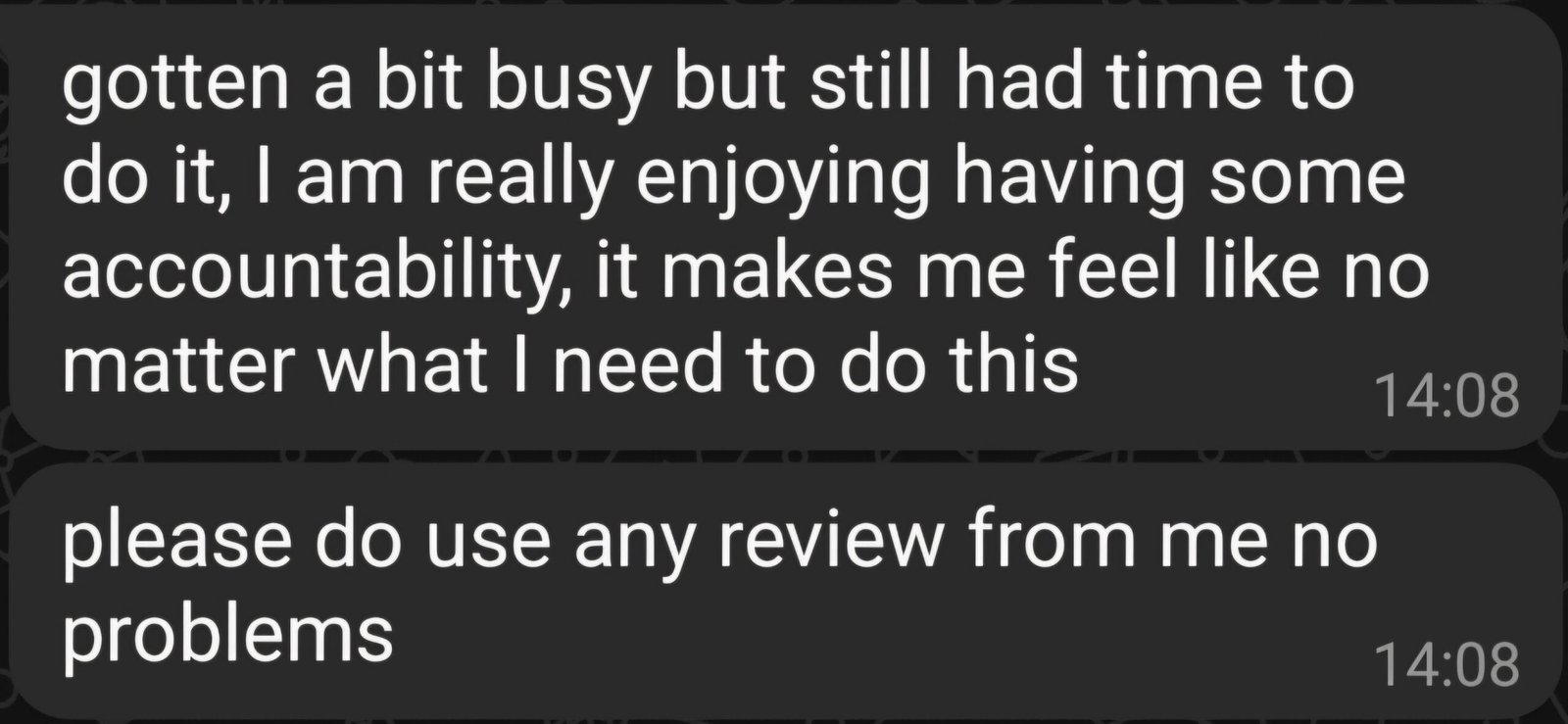 Jessica enjoys accountability that keeps her committed even when busy